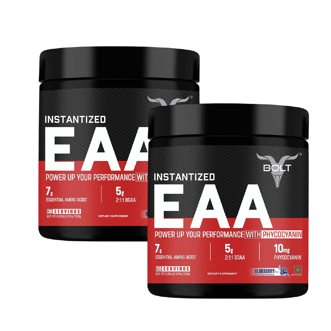 

Bolt Nutrition Instantized Essential Amino Acids, Bcaa 5000, Eaa Supplement For Men & Women (Blueberry Blast, 300Gm) Pack Of 2