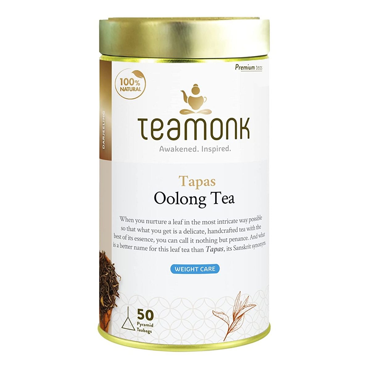 

Teamonk Tapas USDA Certified Organic Darjeeling Oolong Tea Leaves (50 Cups) - 100gm Bag. Slimming Tea for Weight Loss. Boosts Metabolism. Works as ...
