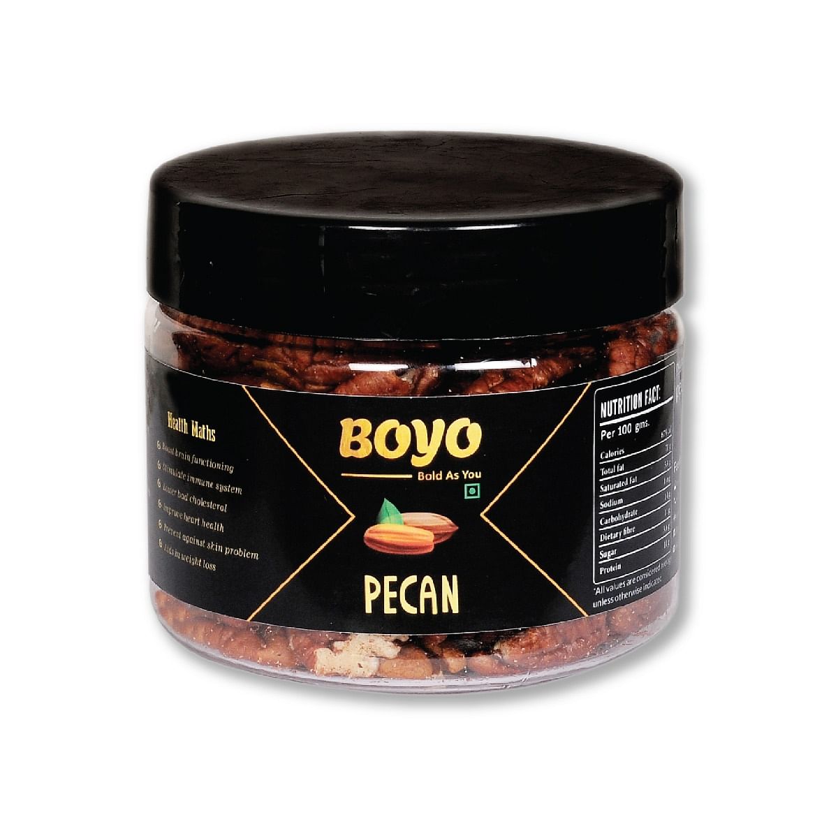 

BOYO Premium Pecan Nut Kernels 125g - 100% Vegan And Gluten Free