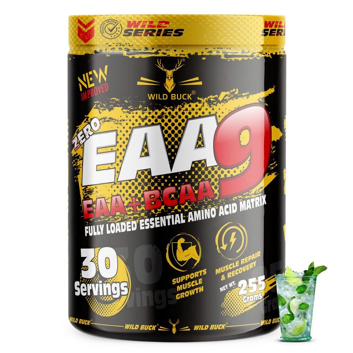 

WILD BUCK EAAs-BCAA Energy Drink for Rapid Muscle Reovery(255gm, Virgin mojito)