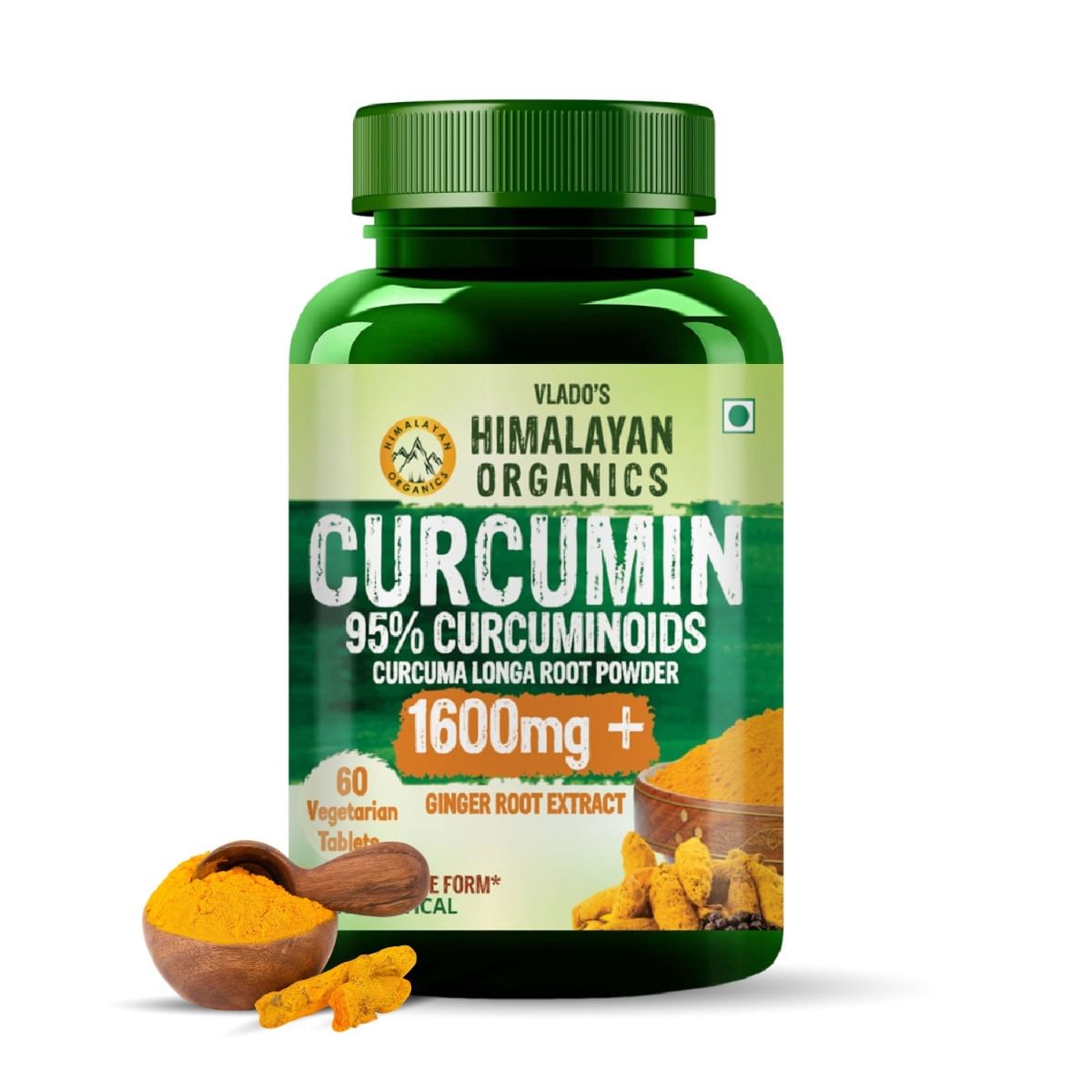 

Vlado's Himalayan Organics Curcumin Tablets (1600mg+ / Serving ) with Black Pepper ( Piperine & Bioperine ), Supplement and 95% Curcuminoids | Men ...