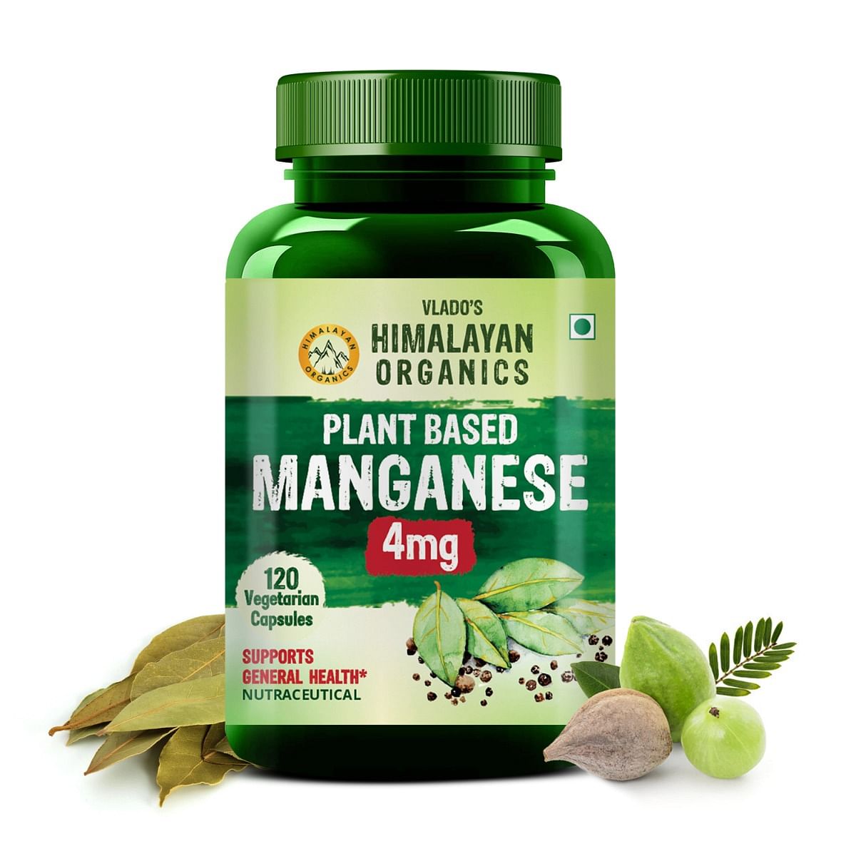 

Vlado's Himalayan Organics Plant Based Manganese 4mg Supplement | Trace Mineral Supplement for Connective Tissue and Bones | Good For Skeletal Heal...