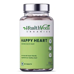 Health Veda Organics Happy Heart Supplement for Good Heart Health, 60 Veg Tablets