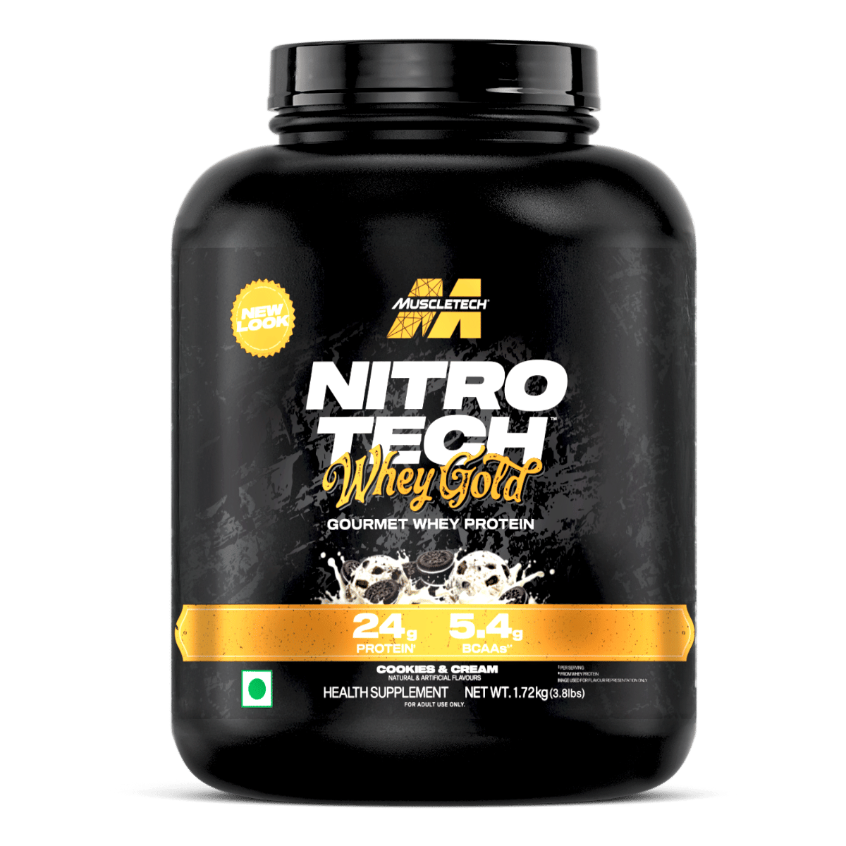 MuscleTech Nitro-Tech Whey Gold Protein Powder | 24 g Protein & 5.4 g BCAAs Per Serving | Supports Lean Muscle & Faster Recovery | Cookie & Cream| 1.72 kg-image-43