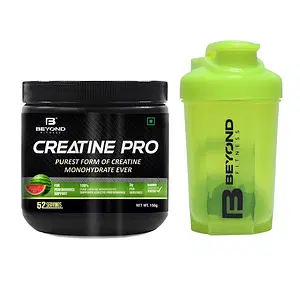 Beyond Fitness Creatine Pro-Supports Muscle Energy And Strength, 3000Mg Pure Creatine Monohydrate, Watermelon, 156Gm With 400 Ml Shaker Bottle