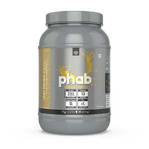 Phab 100% Whey Protein Powder with Immunity Booster & Digezyme –1 Kg (Alphonso Mango), Primary Source Isolate