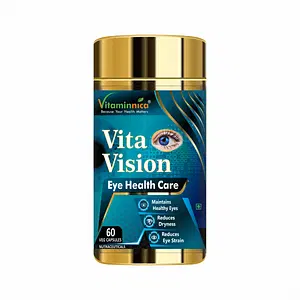 Vitaminnica Vita Vision | Eye Health Care | Maintains Healthy Eyes, Reduces Dryness & Reduces Eye Strain | 60 Veg Capsules