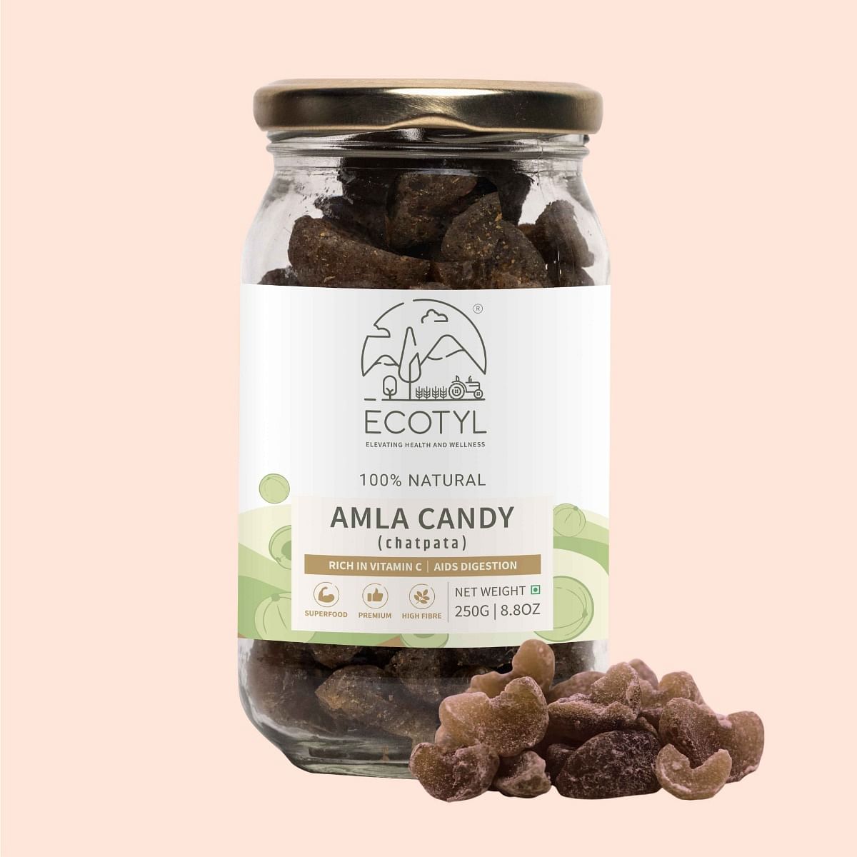 

Ecotyl Amla Candy (Chatpata) | After Meal Digestive | Good for Gut Health | 250g