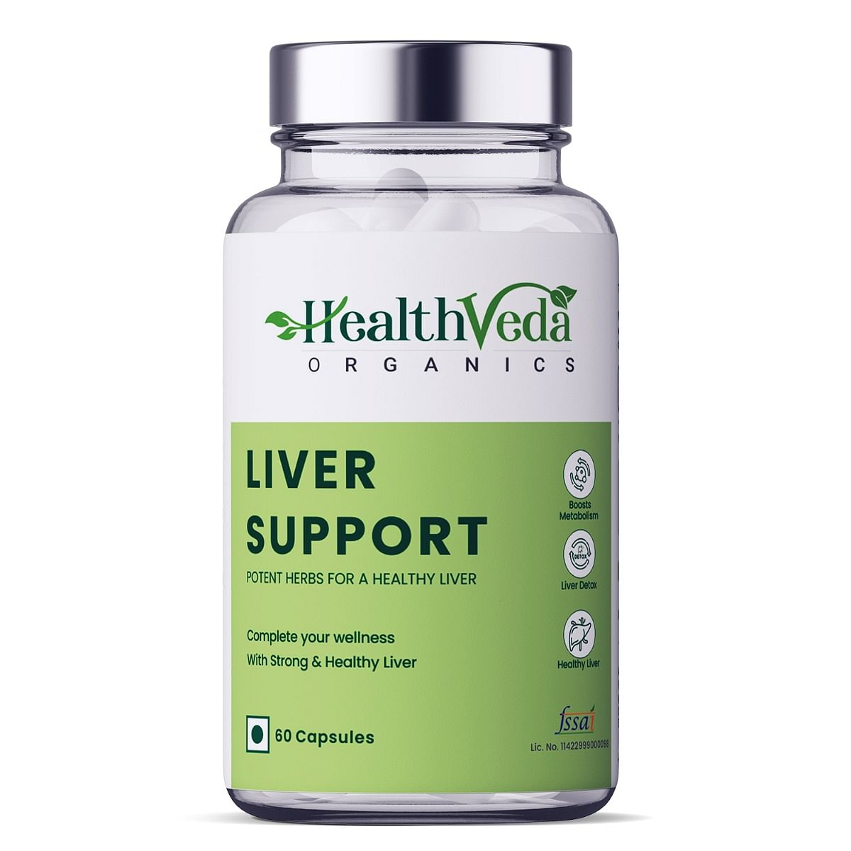 

Health Veda Organics Plant Based Liver Support Supplements For Liver Support & Detoxification, 60 Veg Capsules