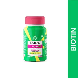 Chicnutrix Popz™ Biotin – 10000mg Sesbania Extract | 7 Keratin Boosters | Stronger & Thicker Hair | Orange Lime Flavour | 30 Mouth-melt Tablets |