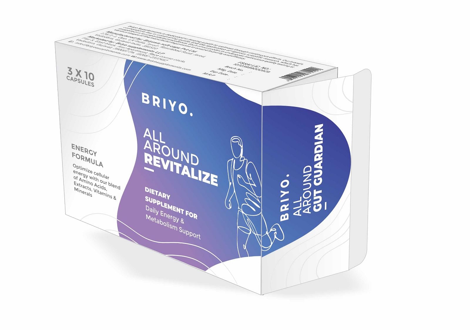 

Briyo Revitalize - Energy Boost & Muscle Function Support: Enhances Energy Levels & Metabolism- Vitamins, Minerals, Green Tea, Turmeric Root, Amino...