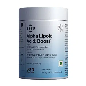 Setu Alpha Lipoic Acid 300 mg | Max Absorption, Boost Liver Function, Healthy Blood Sugar, Boost Energy Level, Pure & Potent Antioxidant