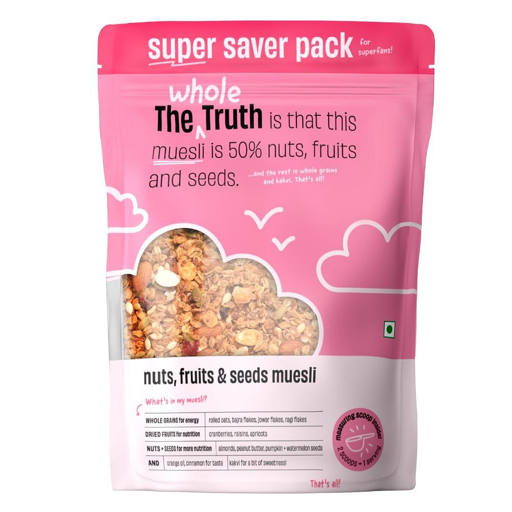 

The Whole Truth - Super Saver Breakfast Muesli | Nuts, Dried Fruits and Seeds | 750 grams | Vegan | Dairy-free | No Artificial Sweeteners | No Adde...