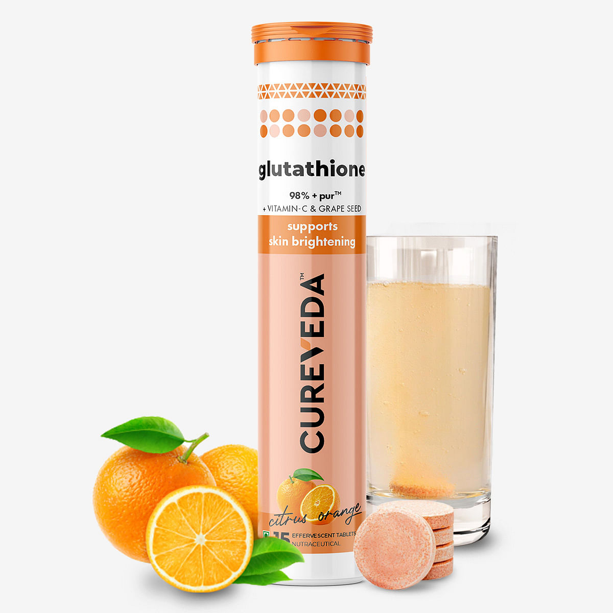 

Cureveda Glutathione with Vitamin C | Skin Brightening & Radiance Supplement | Supports Depigmentation & De-tanning | No Maltodextrin & Artificial ...