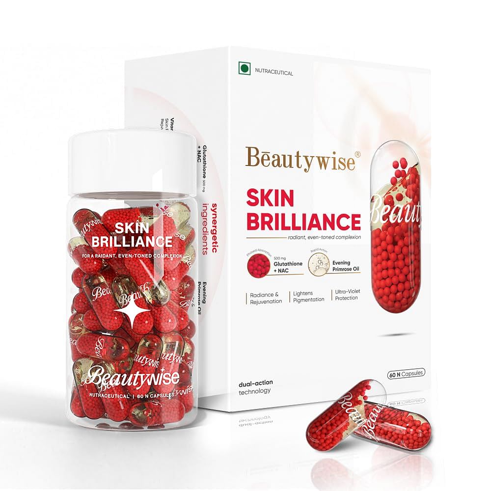 

Beautywise Dual Action Skin Brilliance 500mg Glutathione Capsules(60 capsules)