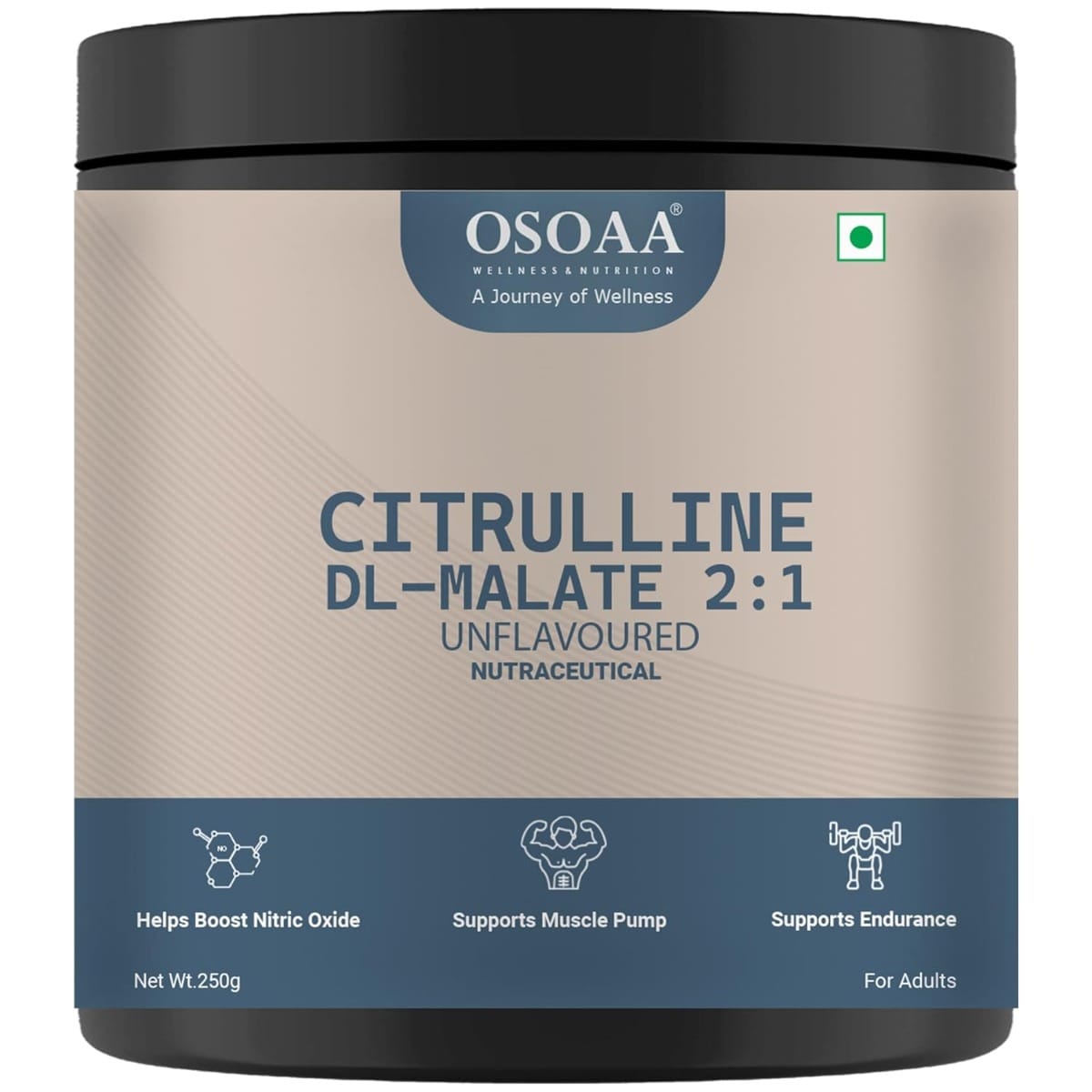 

OSOAA Citrulline Malate 2:1 Pre Workout Amino Acid Powder Nitric Oxide & Endurance Support Muscle Pump Performance Supplement 250g Unflavoured