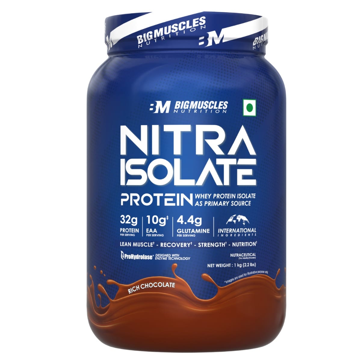 

Bigmuscles Nutrition Nitra Isolate [1kg, Rich Chocolate] | 32g Protein | 10g EAA | Whey Protein with ProHydrolase Enzyme Tech. For Faster Absorptio...