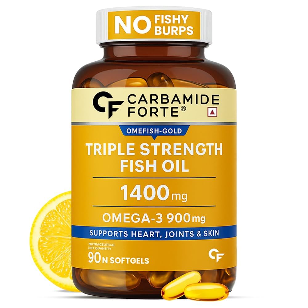 

Carbamide Forte Triple Strength Fish Oil + Omega 900mg | 90 Capsules | Heart | Joints | Skin | Men & Women