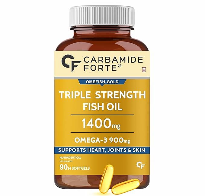 

Carbamide Forte Triple Strength Fish Oil + Omega 900mg | 90 Capsules | Heart | Joints | Skin | Men & Women