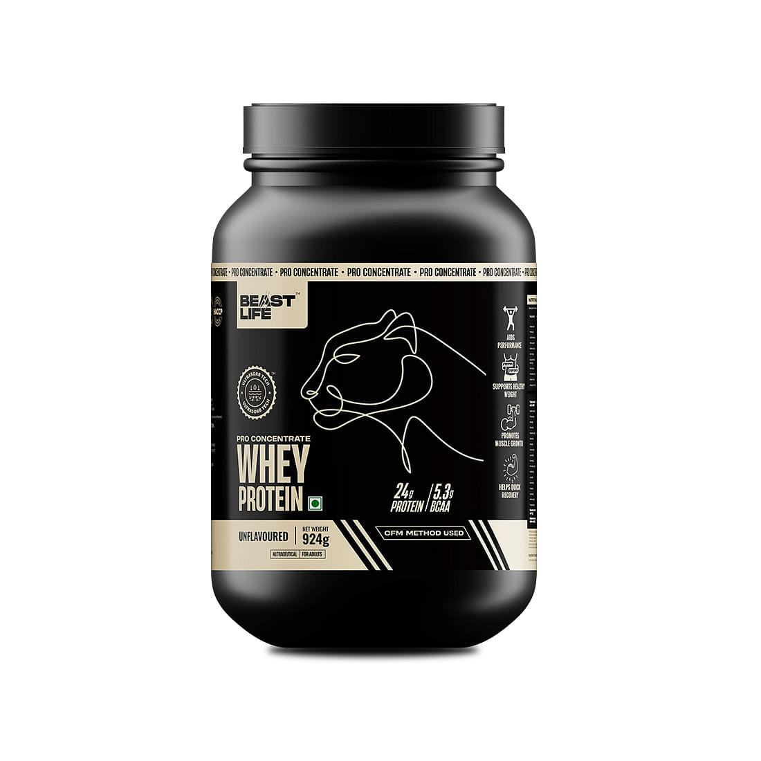 BeastLife Whey Protein Powder With Ultrasorb Tech,24G Protein,5.3G Bcaa,Sports Nutrition|High Absorbtion Fuels Muscle|Speed Recovery For Men & Women-image-5