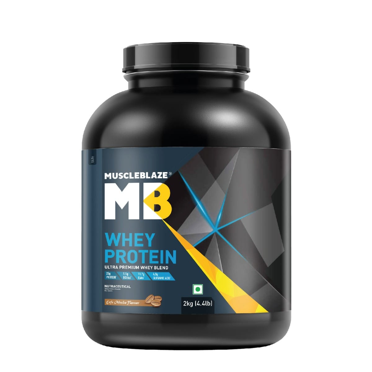 

MuscleBlaze 100 Whey Protein, Ultra Premium Blend with Whey Protein Concentrate & Whey Protein Isolate, 25 g Protein per Scoop (Cafe Mocha, 2 kg / ...