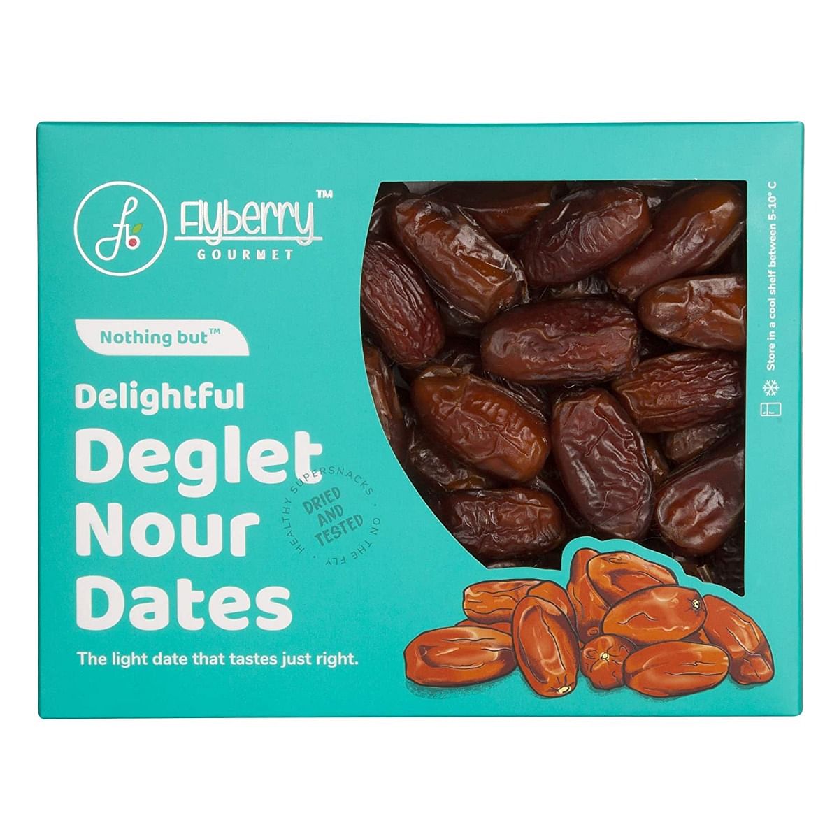 

Flyberry Gourmet Deglet Nour Dates (Khajoor/Khajur), 1kg | 100% Natural | Rich in Calcium, Iron and Potassium | Instant Energy