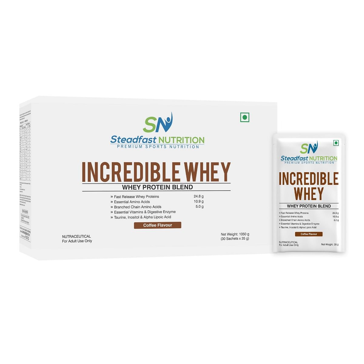 

Steadfast Nutrition Incredible Whey Protein| Isolate and Concentrate Fast release Protein Powder for Men and Women No added preservatives (Coffee, ...