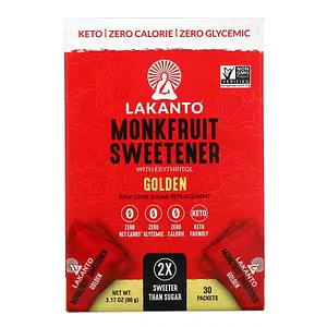 Lakanto Golden Japanese's Monkfruit Sweetener, 30 sticks|Brown sugar subsitute, Zero Calories, Zero Carbs, keto & Diabetic Friendly, Low Glycemic Natural Sweetener|sugar free