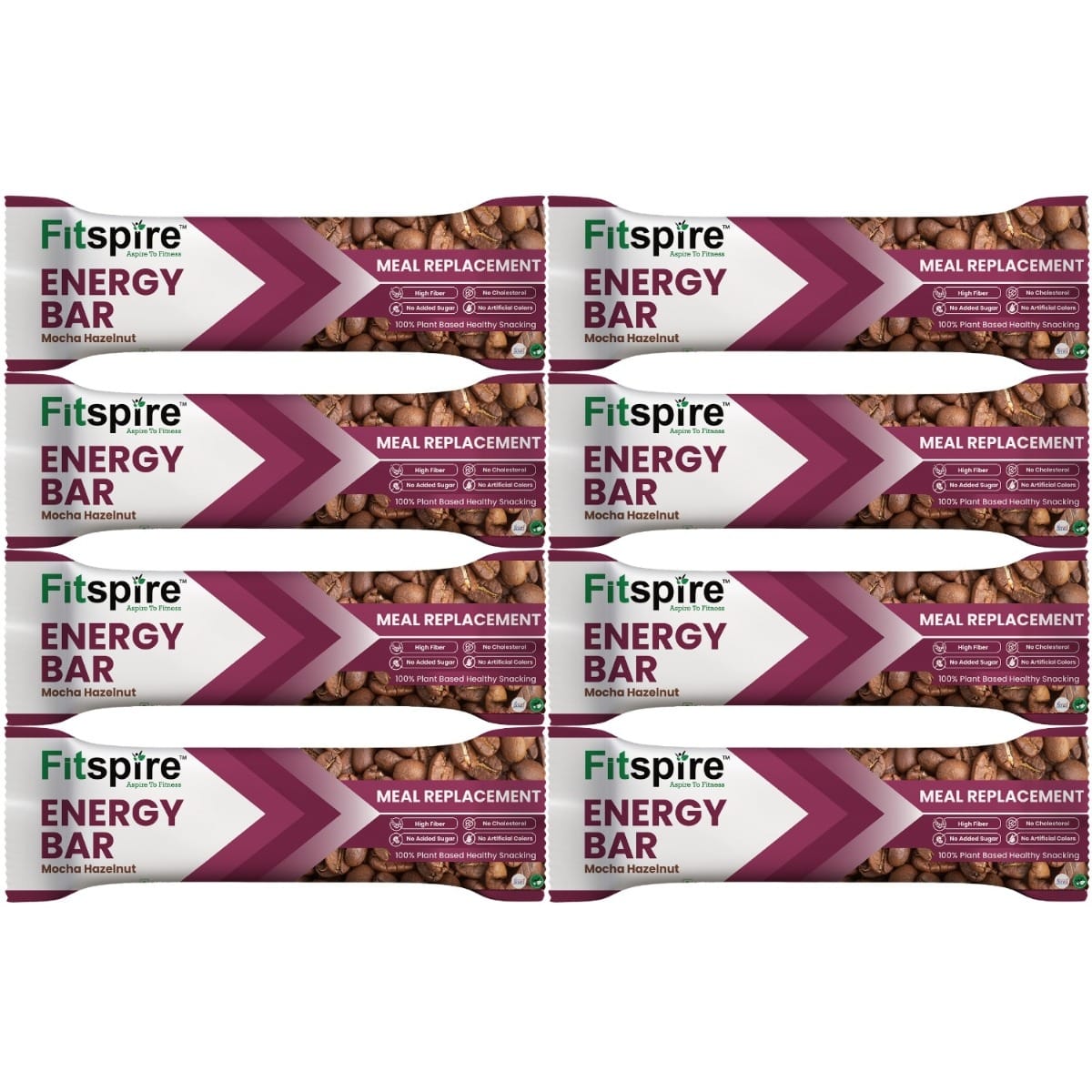 

Fitspire Mocha Hazelnut Energy bar Pack of 8 Each 35G