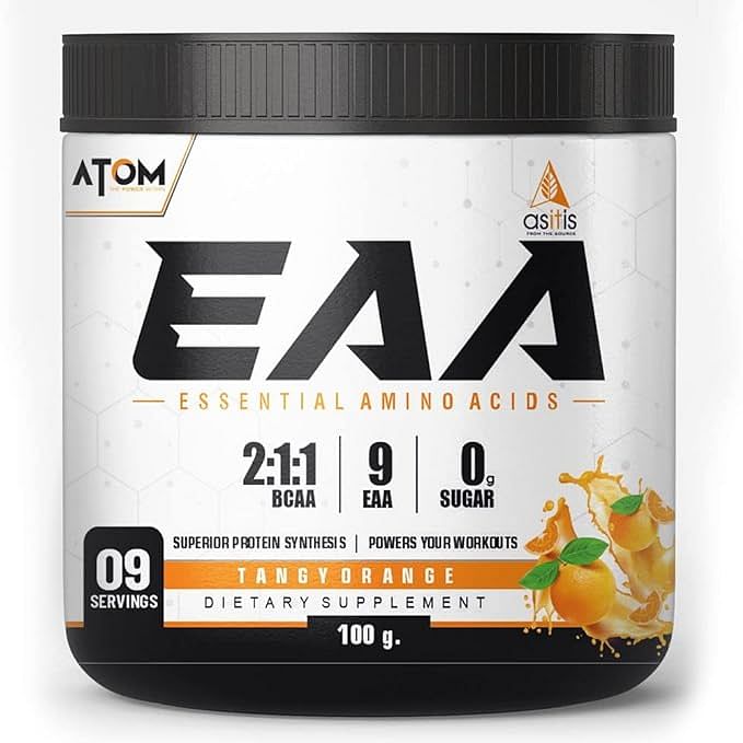 

AS-IT-IS ATOM EAA (Essential Amino Acids) 100g | Tangy Orange Flavor EAA (Essential Amino Acids)