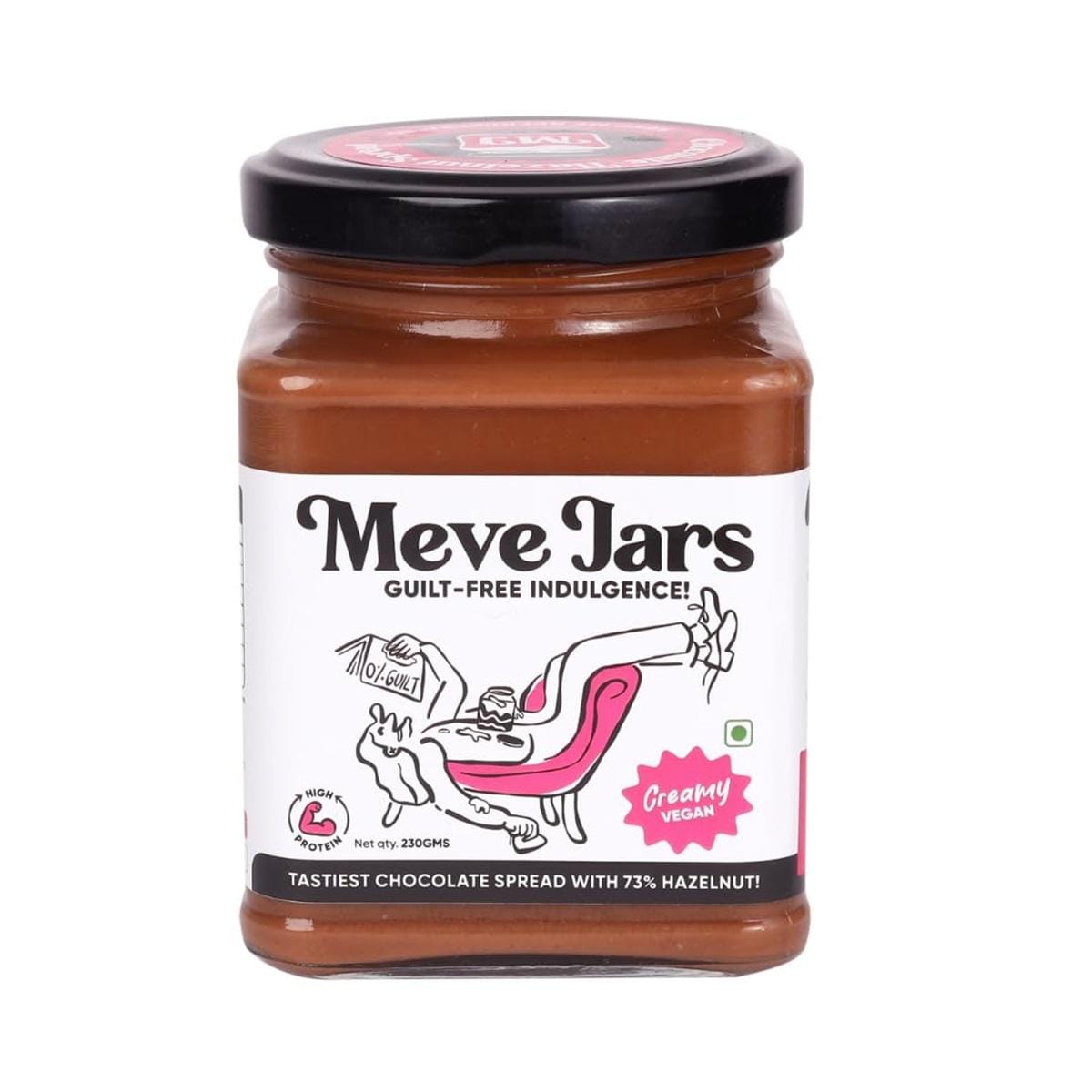 Meve Jars - Hazelnut Chocolate Spread |Vegan | No Preservatives | Gluten Free | High in Protein (Creamy)