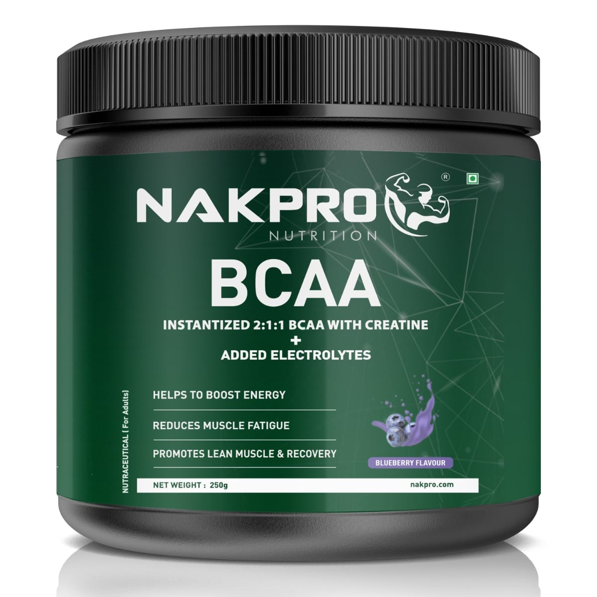 

NAKPRO BCAA-Instantized 2:1:1,BCAA - Jar (31 Servings, 250g- (250 g, Blueberry)