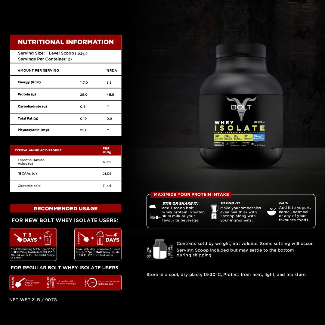 Bolt Whey Protein 907g Saffron Pistachio 27 Servings 25g Protein