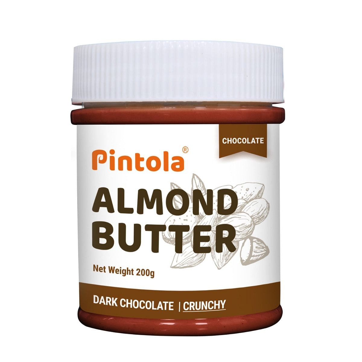 

Pintola Almond Butter Dark Chocolate Made With Roasted Almonds & Dark Chocolate Spread| Rich in Fiber & Protein | Non GMO, Gluten Free, Cholesterol...