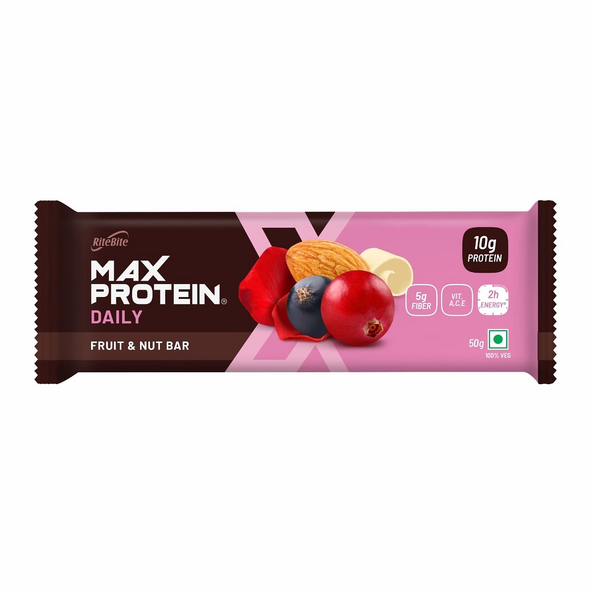 

RiteBite Max Protein Daily Fruit & Nut 10g Protein Bar - 50g