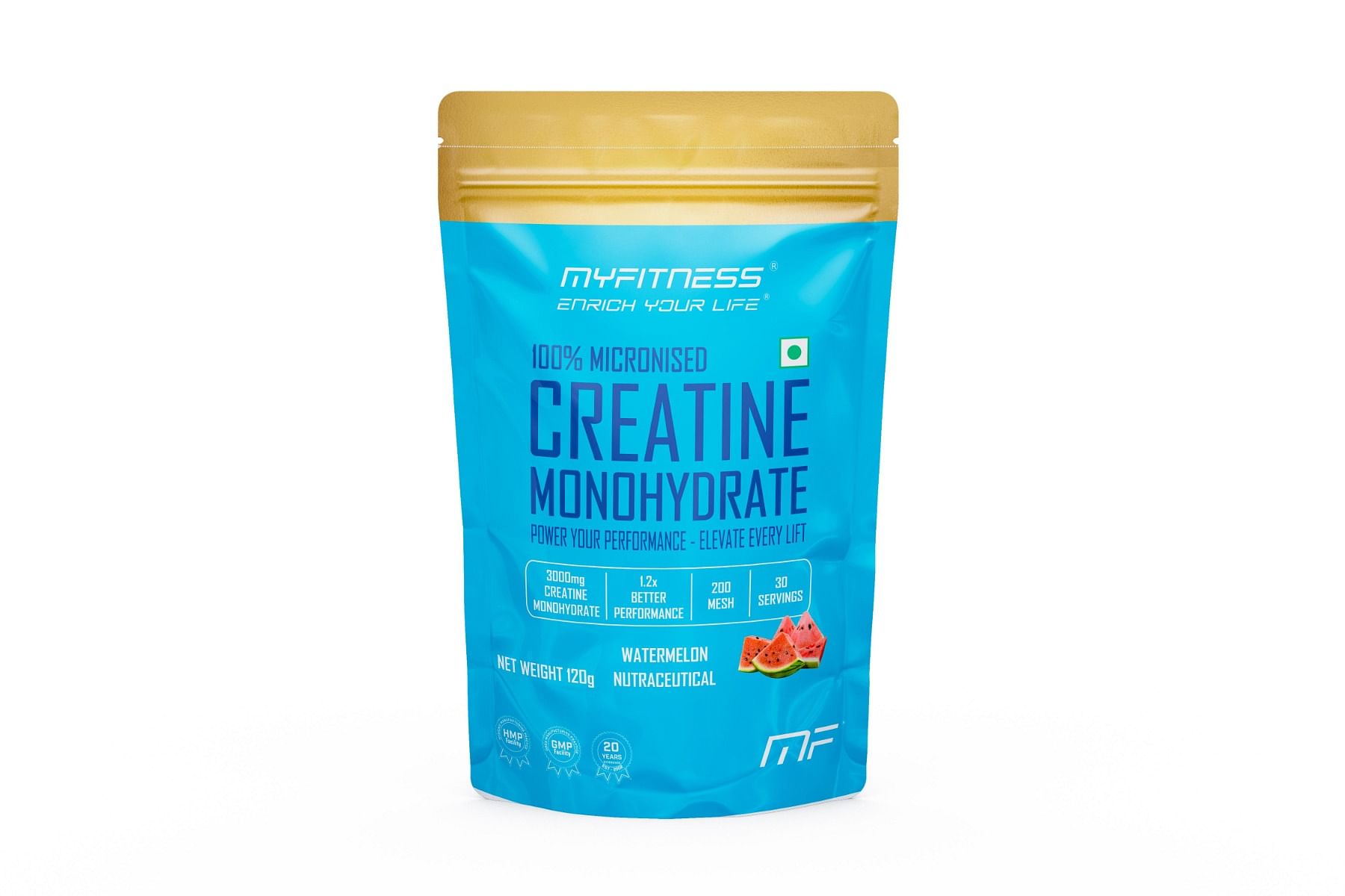 

MYFITNESS 100% MICRONIZED CREATINE MONOHYDRATE| 30 SERVINGS | 120g |WITH ADDED ELECTROLYTES | WATERMELON