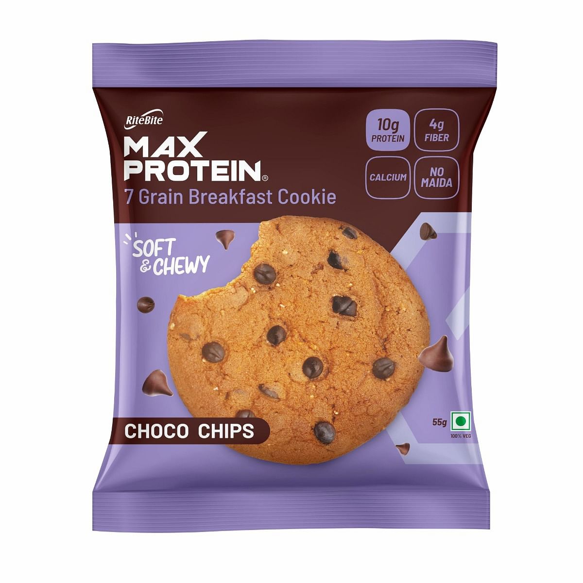 

RiteBite Max Protein Choco Chip Protein Cookie - 55g
