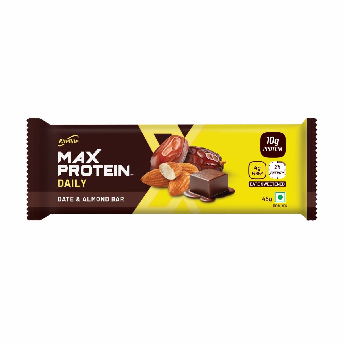 

RiteBite Max Protein Daily Date & Almond 10g Protein Bar - 50g