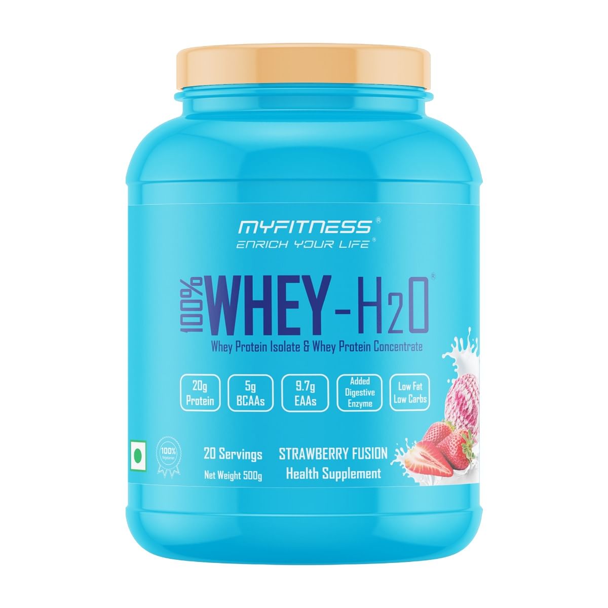 

MYFITNESS ® 100% WHEY-H2O 20 Servings |Whey Protein Powder| Whey Protein Isolate First Source Whey Protein Concentrate Second Source|80% Protein Pe...