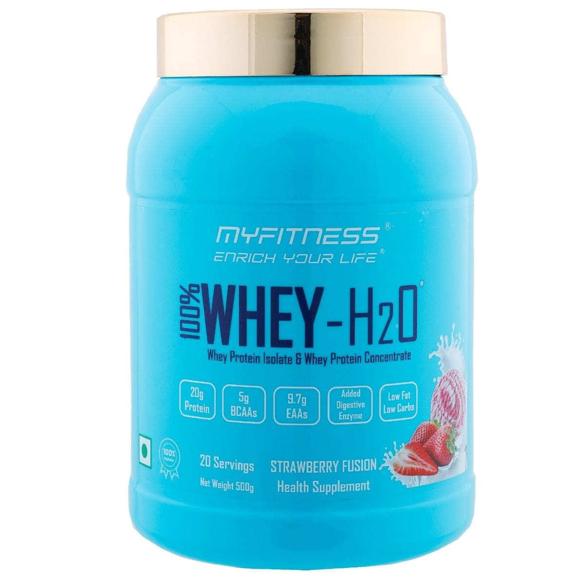 MYFITNESS ® 100% WHEY-H2O 20 Servings |Whey Protein Powder- Strawberry Fusion