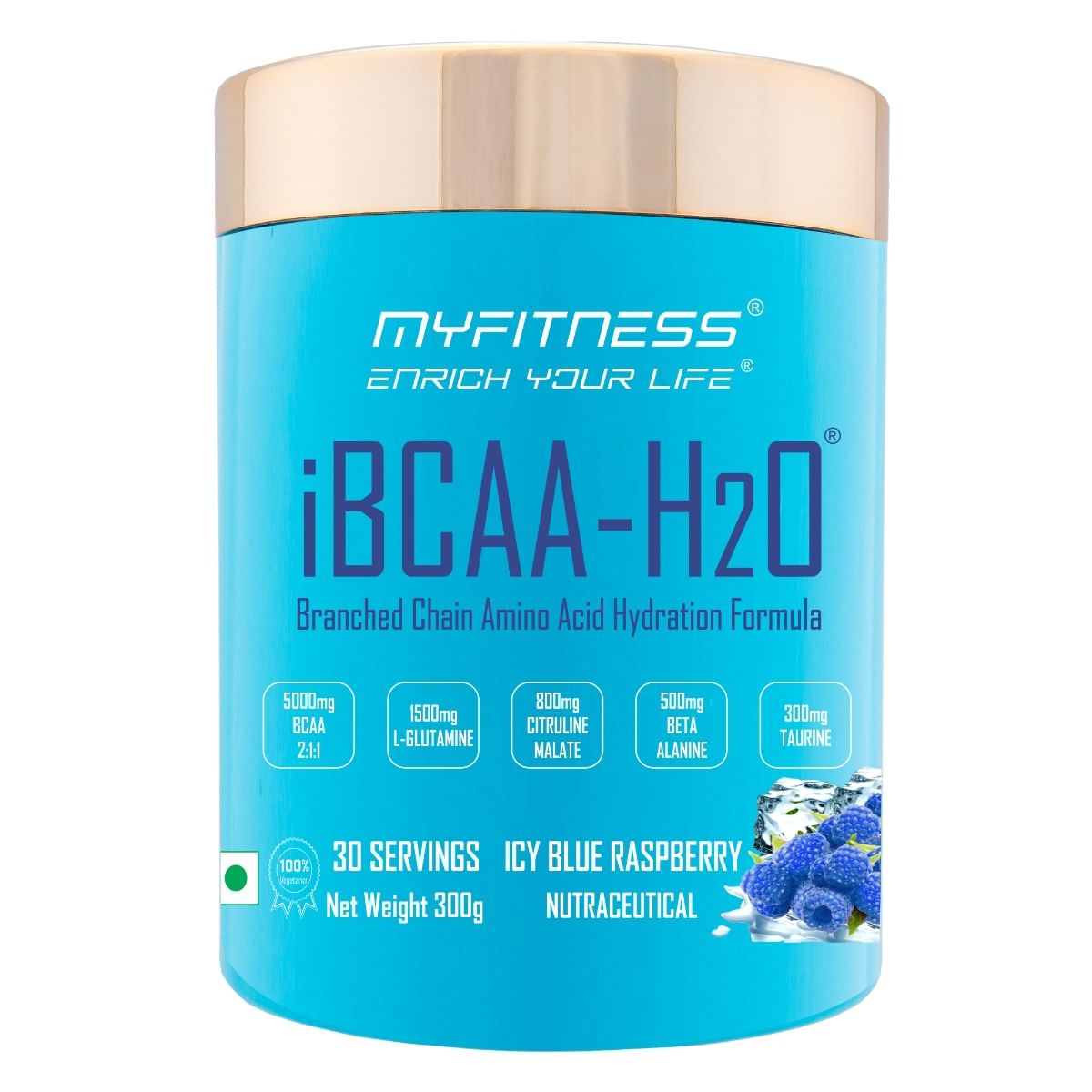 

MYFITNESS ® iBCAA-H2O BCAA 30 Servings|5000mg BCAA 2:1:1| 1500mg L-Glutamine|800mg Citruline Malate| 500mg Beta Alanine|300mg Taurine| 850mg Electr...