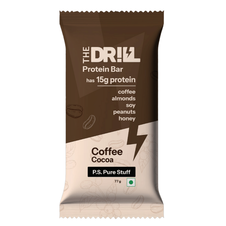 

The Drill - Protein Bars,Coffee Cocoa- 15g Protein (Pack of 6) – No Added Sugar, No Preservatives, 100% Natural Ingredients - Only Pure Stuff – Hea...