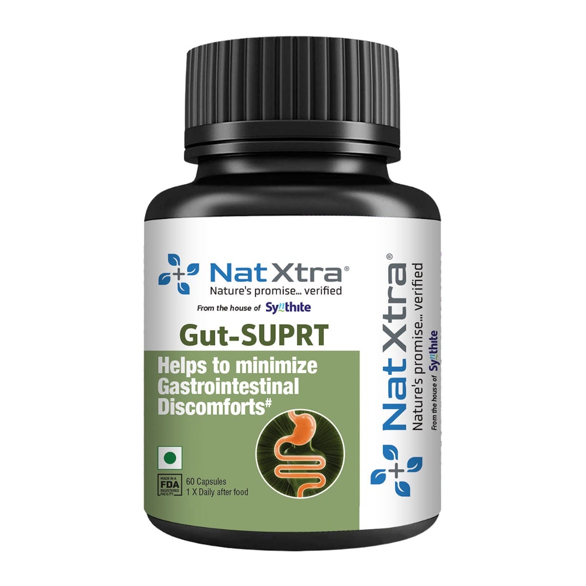 

Natxtra Gut-SUPRT | Complete Digestive Care | Ginger, Licorice Root, Curcumin & Piperine to Ease Medication Side Effects & Improve Gut Comfort | 60...
