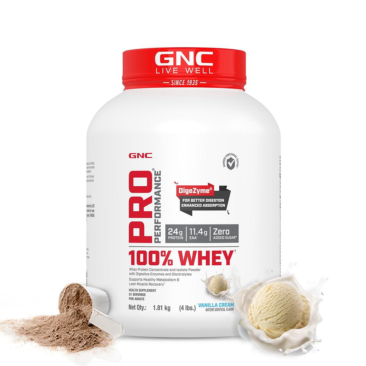 

GNC Pro Performance 100% Whey Protein Powder | Boosts Strength & Endurance | Builds Lean Muscles | Fastens Muscle Recovery | Formulated In USA | 24...