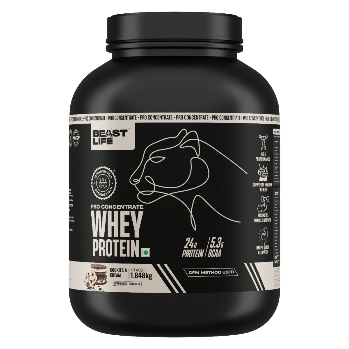 BeastLife Pro Concentrate Whey Protein Cookies & Cream-picture-26