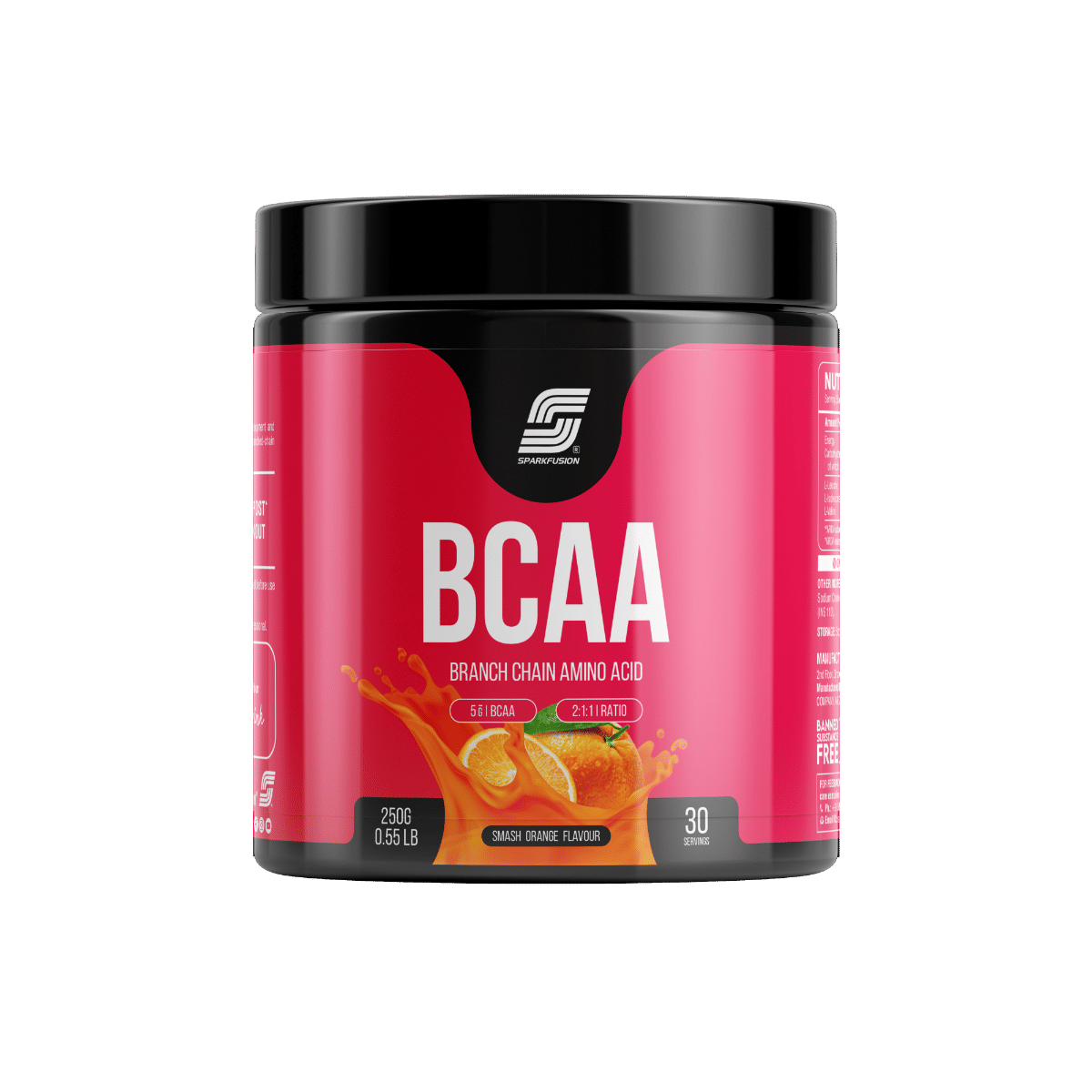 

Sparkfusion BCAA Pure-Amino -250 gm (50 Servings) With Complete Ratio of 2:1:1 for Recovery & Performance Boost,Energy Powder (Smash Orange)