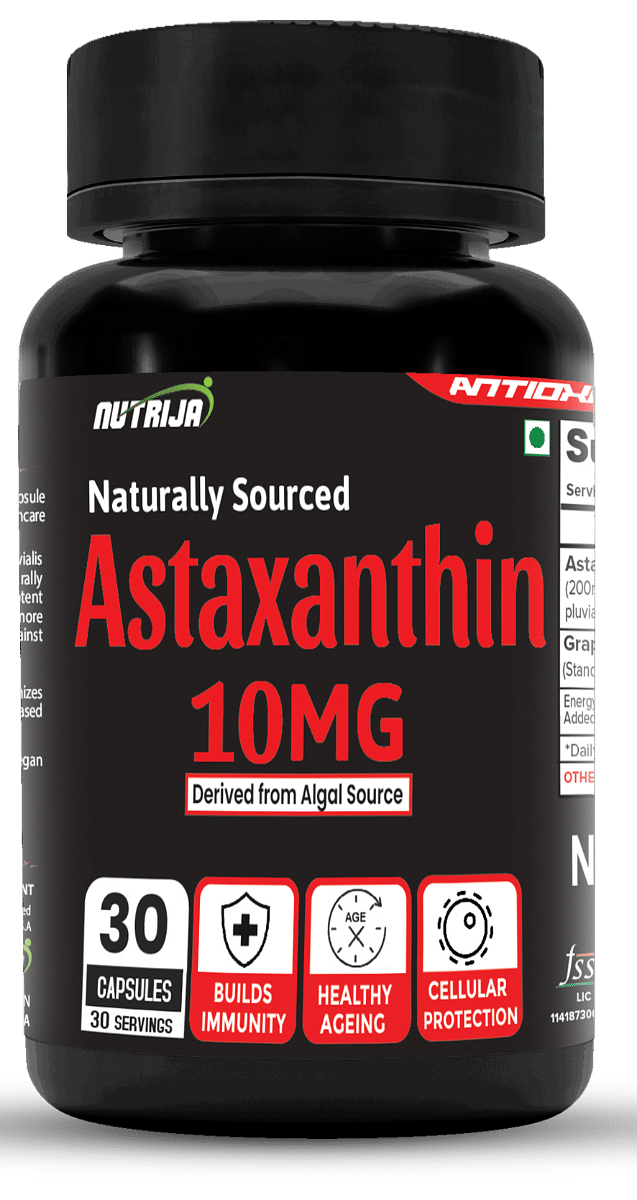 

NutriJa Astaxanthin 10mg– Naturally Sourced from Algae, Antioxidant Supplement | Supports Cardiovascular Health, Support Healthy Ageing (30 Capsules)