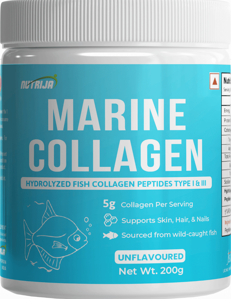 

NutriJa Lifesciences Marine Collagen Peptides – Hydrolyzed Fish Collagen - Highly Bioavailable | Clinically Proven Ingredient with 95% Protein, Sup...