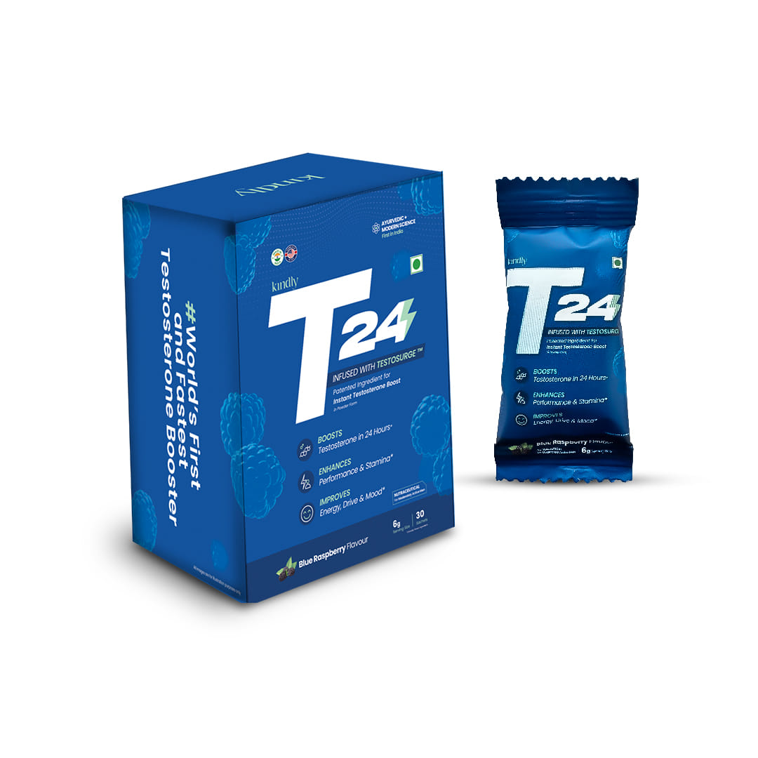 

Kindly T24 Natural & Fastest Testosterone Support Supplement with Patented TestoSurge Supports Male Vitality, Strength, Energy & Recovery (Blue Ras...