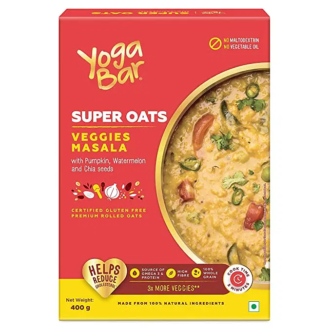 Yogabar No Added Sugar Oatmeal 1kg - with Alphonso Mango, Chia Seeds and  Real Fruits & Berries 